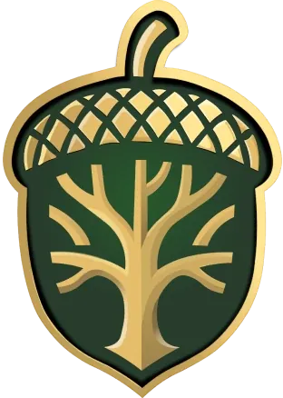 Het logo van Hovenier Eykelenboom - een eikel met een boom